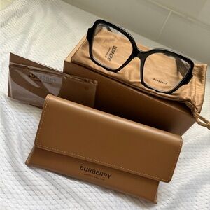 Burberry Black RX Frames with Tan Branded Pouch